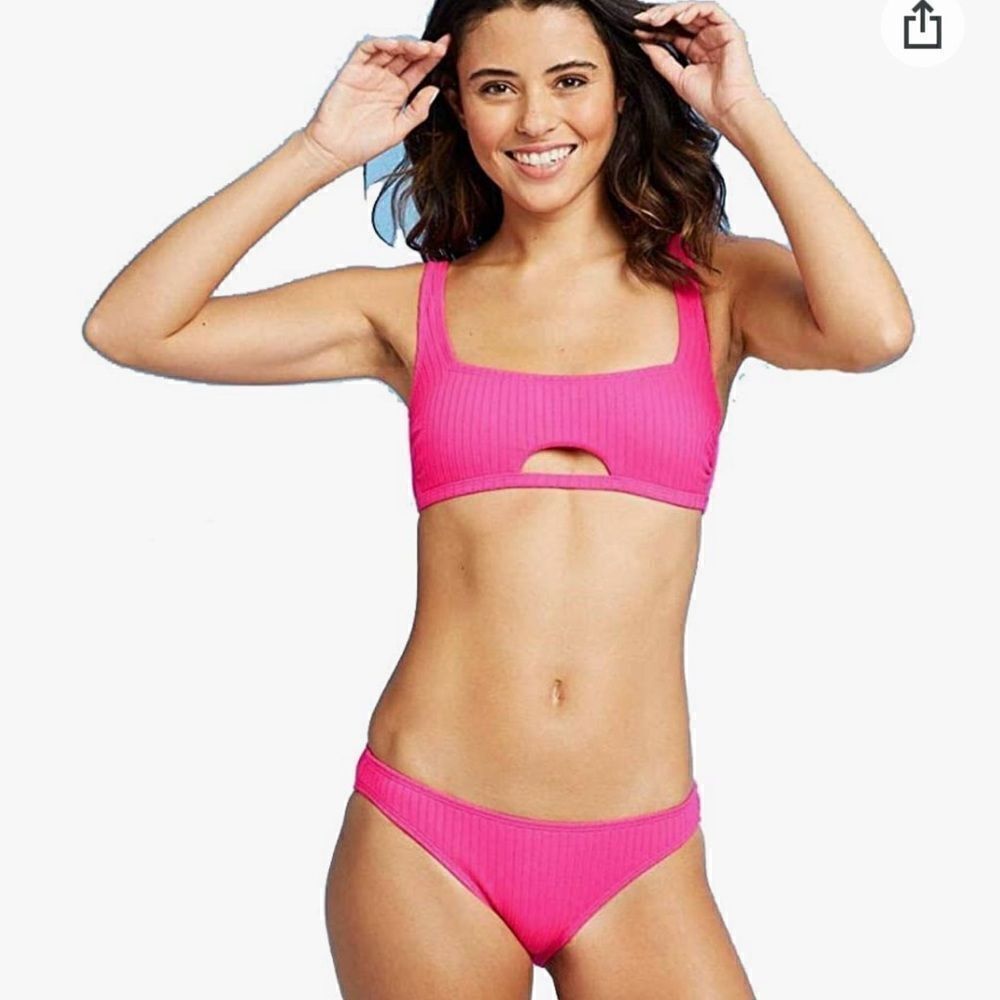 Xhiliration neon pink bikini 